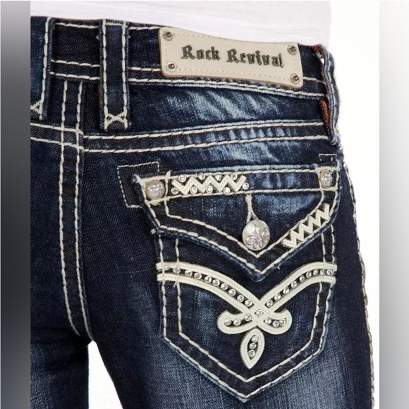 Rock Revival Elaina Boot Dark Wash Bootcut Jeans. Size 27 - Picture 2 of 16